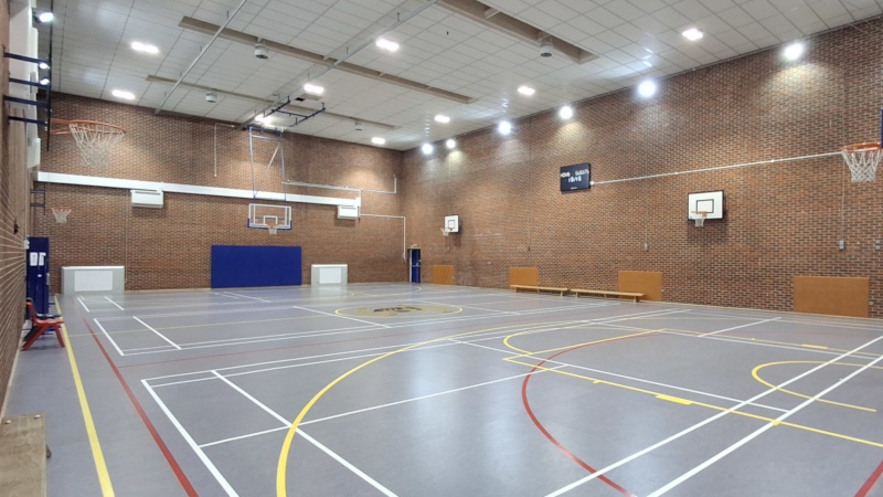 The sports hall in which we train, currently empty.